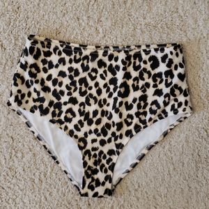 High-Waist Cheetah Print Bikini Bottoms